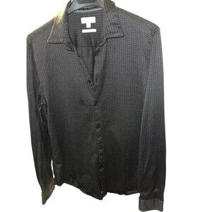 Calvin Klein Men’s Infinite Black Slim Fit Stretch Button Up Shirt Size medium